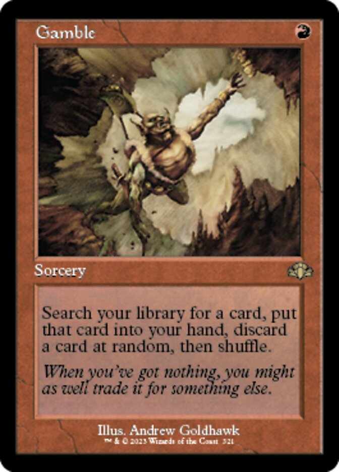 Gamble (Retro) [Dominaria Remastered] | Jomio and Rueliete's Cards and Comics