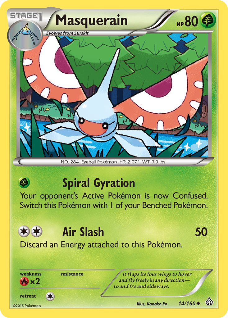 Masquerain (14/160) [XY: Primal Clash] | Jomio and Rueliete's Cards and Comics