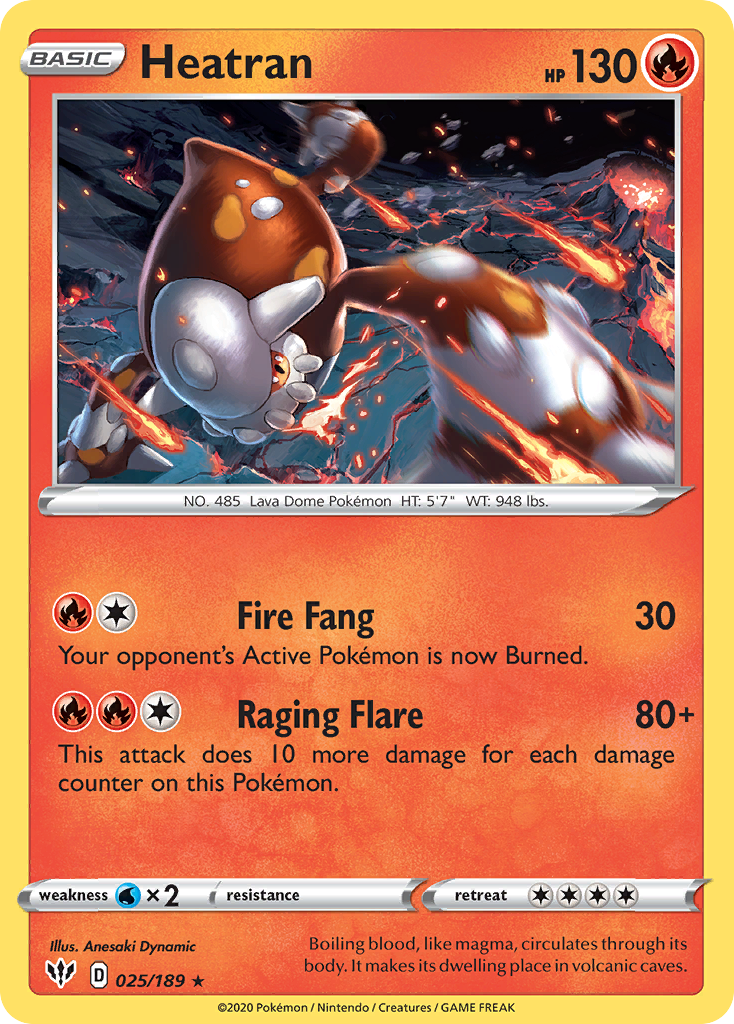 Heatran (025/189) [Sword & Shield: Darkness Ablaze] | Jomio and Rueliete's Cards and Comics