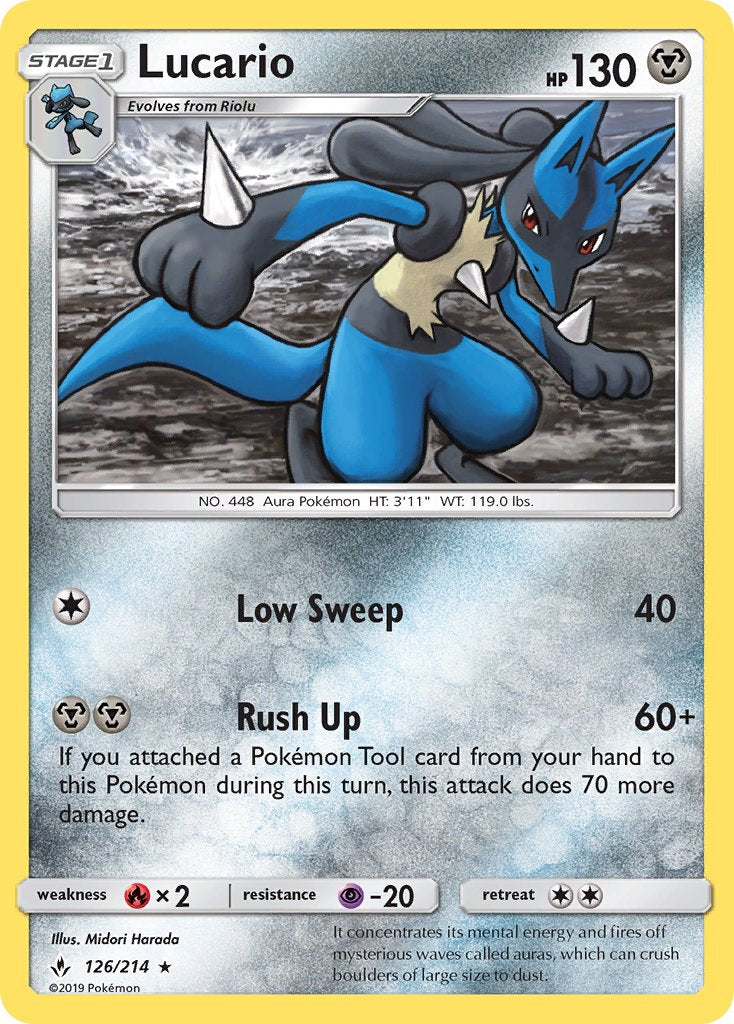 Lucario (126/214) (Theme Deck Exclusive) [Sun & Moon: Unbroken Bonds] | Jomio and Rueliete's Cards and Comics