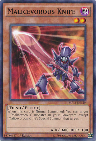 Malicevorous Knife [MP14-EN129] Common | Jomio and Rueliete's Cards and Comics