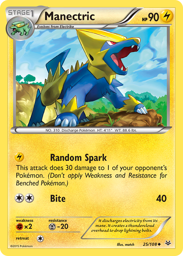 Manectric (25/108) [XY: Roaring Skies] | Jomio and Rueliete's Cards and Comics