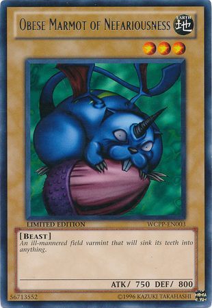 Obese Marmot of Nefariousness [WCPP-EN003] Rare | Jomio and Rueliete's Cards and Comics