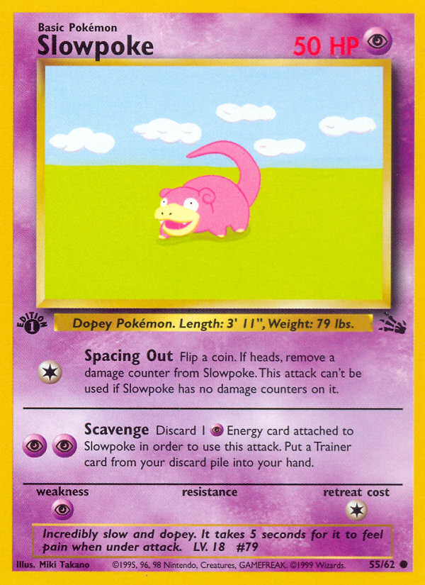 Slowpoke (55/62) [Fossil 1st Edition] | Jomio and Rueliete's Cards and Comics
