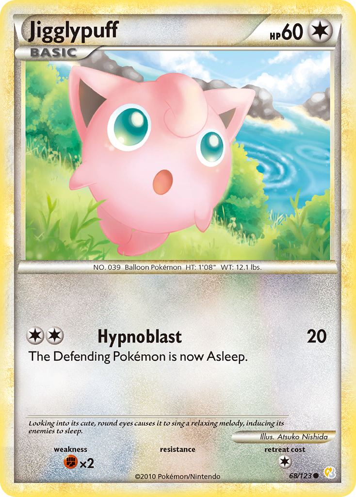 Jigglypuff (68/123) [HeartGold & SoulSilver: Base Set] | Jomio and Rueliete's Cards and Comics