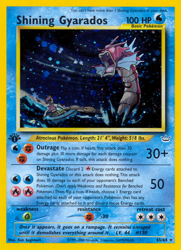 Shining Gyarados (65/64) [Neo Revelation 1st Edition] | Jomio and Rueliete's Cards and Comics