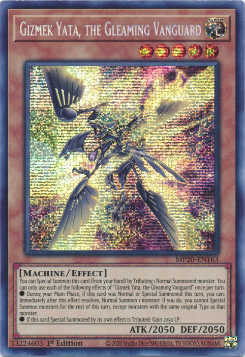 Gizmek Yata, the Gleaming Vanguard [MP20-EN163] Prismatic Secret Rare | Jomio and Rueliete's Cards and Comics