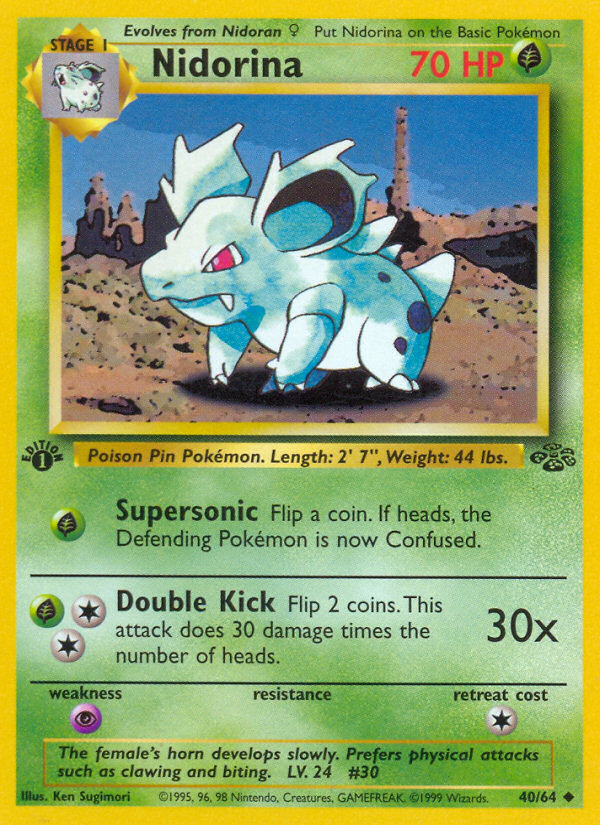 Nidorina (40/64) [Jungle 1st Edition] | Jomio and Rueliete's Cards and Comics