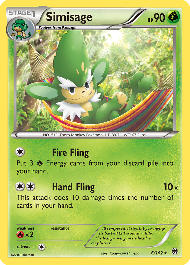 Simisage (6/162) [XY: BREAKthrough] | Jomio and Rueliete's Cards and Comics