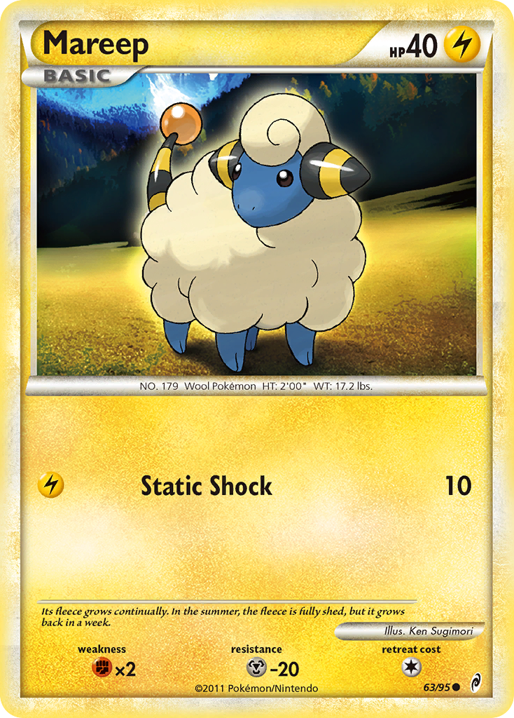 Mareep (63/95) [HeartGold & SoulSilver: Call of Legends] | Jomio and Rueliete's Cards and Comics