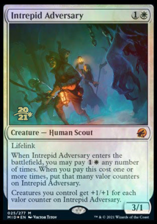 Intrepid Adversary [Innistrad: Midnight Hunt Prerelease Promos] | Jomio and Rueliete's Cards and Comics