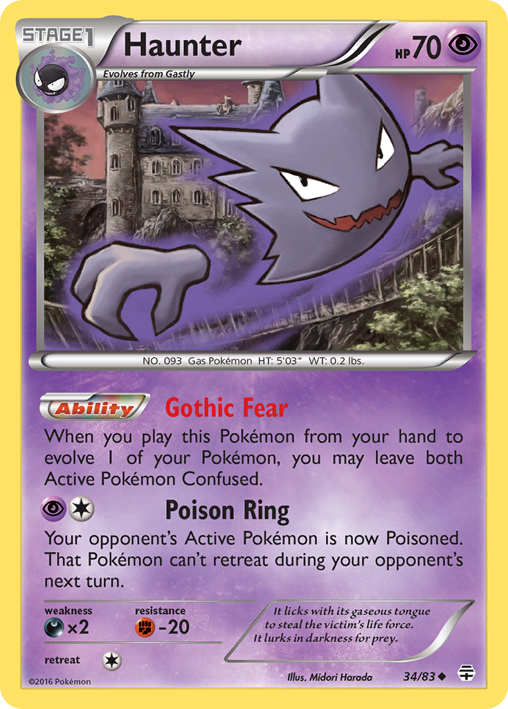 Haunter (34/83) [XY: Generations] | Jomio and Rueliete's Cards and Comics