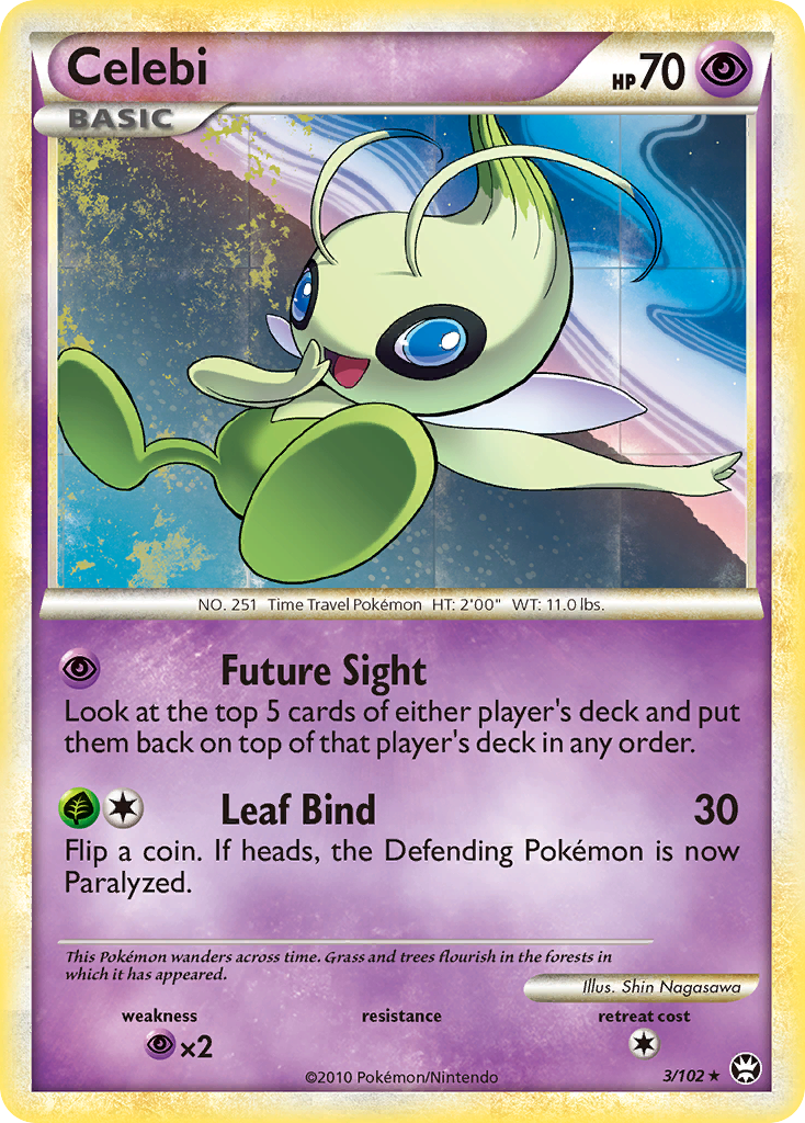 Celebi (3/102) [HeartGold & SoulSilver: Triumphant] | Jomio and Rueliete's Cards and Comics