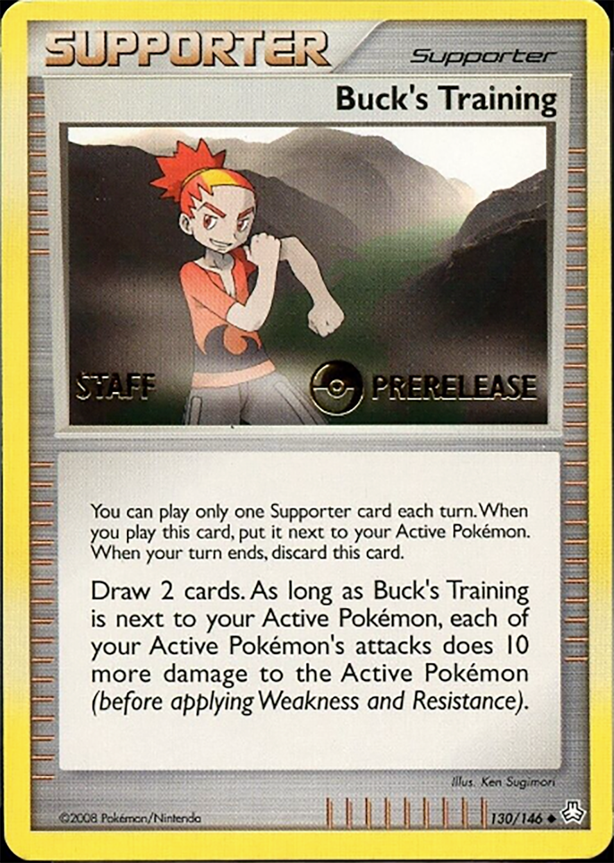 Buck's Training (130/146) (Staff Prerelease Promo) [Diamond & Pearl: Legends Awakened] | Jomio and Rueliete's Cards and Comics