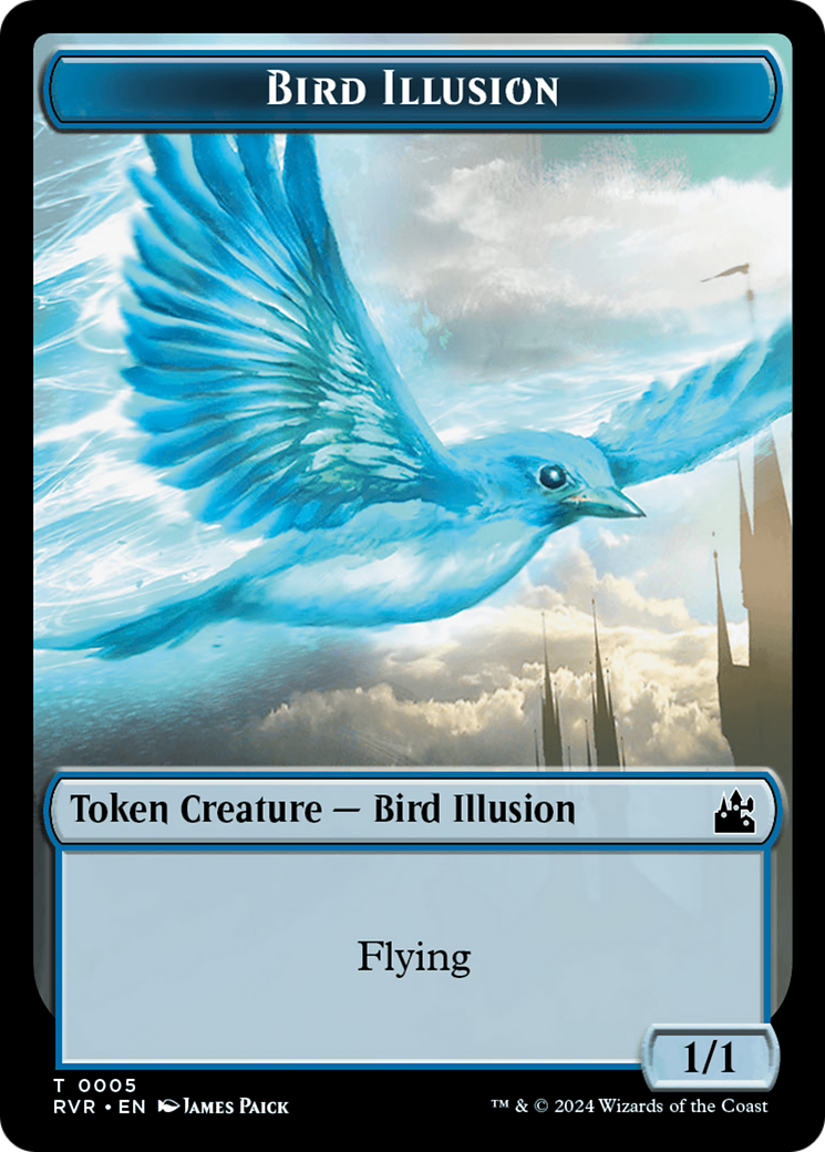 Bird // Bird Illusion Double-Sided Token [Ravnica Remastered Tokens] | Jomio and Rueliete's Cards and Comics