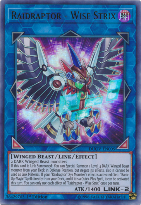 Raidraptor - Wise Strix [DUOV-EN005] Ultra Rare | Jomio and Rueliete's Cards and Comics