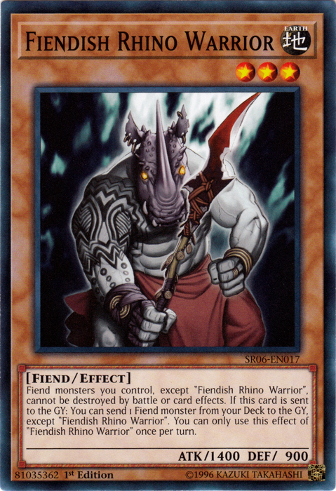Fiendish Rhino Warrior [SR06-EN017] Common | Jomio and Rueliete's Cards and Comics