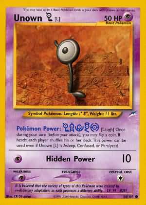 Unown [L] (86/105) [Neo Destiny Unlimited] | Jomio and Rueliete's Cards and Comics