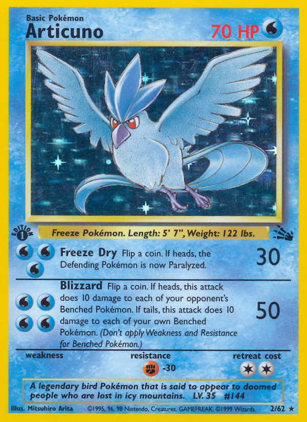 Articuno (2/62) [Fossil 1st Edition] | Jomio and Rueliete's Cards and Comics