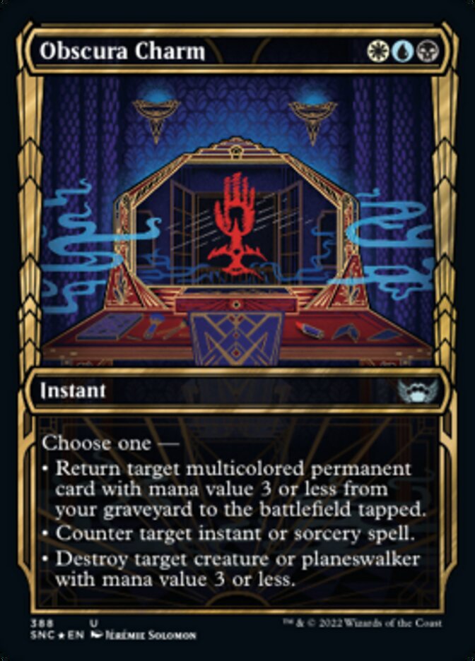 Obscura Charm (Showcase Golden Age Gilded Foil) [Streets of New Capenna] | Jomio and Rueliete's Cards and Comics
