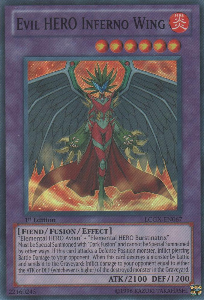 Evil HERO Inferno Wing [LCGX-EN067] Super Rare | Jomio and Rueliete's Cards and Comics