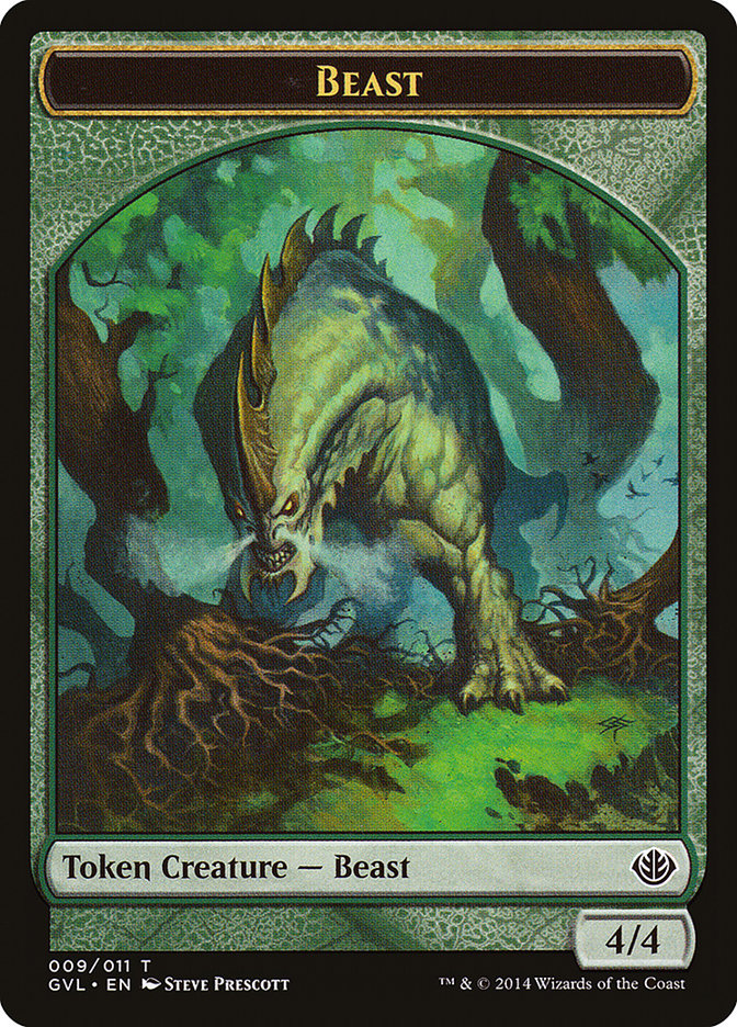 Beast Token (009/011) (Garruk vs. Liliana) [Duel Decks Anthology Tokens] | Jomio and Rueliete's Cards and Comics