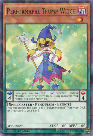 Performapal Trump Witch [SP15-EN027] Shatterfoil Rare | Jomio and Rueliete's Cards and Comics