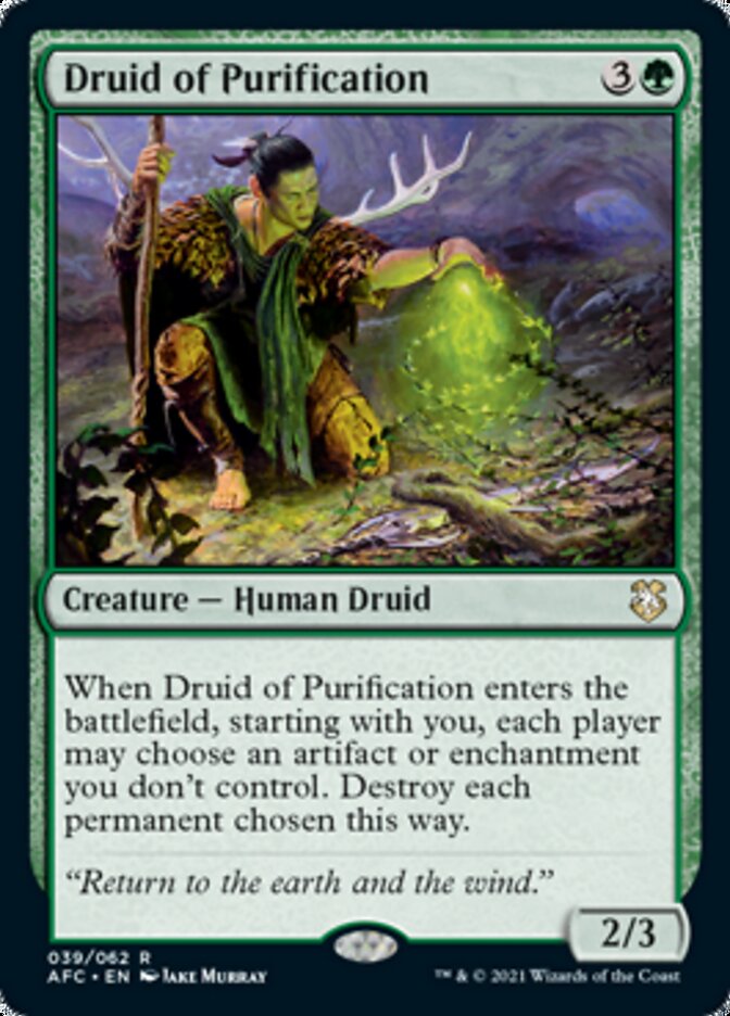 Druid of Purification [Dungeons & Dragons: Adventures in the Forgotten Realms Commander] | Jomio and Rueliete's Cards and Comics