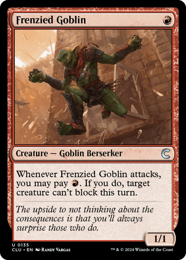 Frenzied Goblin [Ravnica: Clue Edition] | Jomio and Rueliete's Cards and Comics