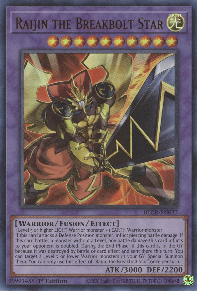 Raijin the Breakbolt Star [BLCR-EN037] Ultra Rare | Jomio and Rueliete's Cards and Comics