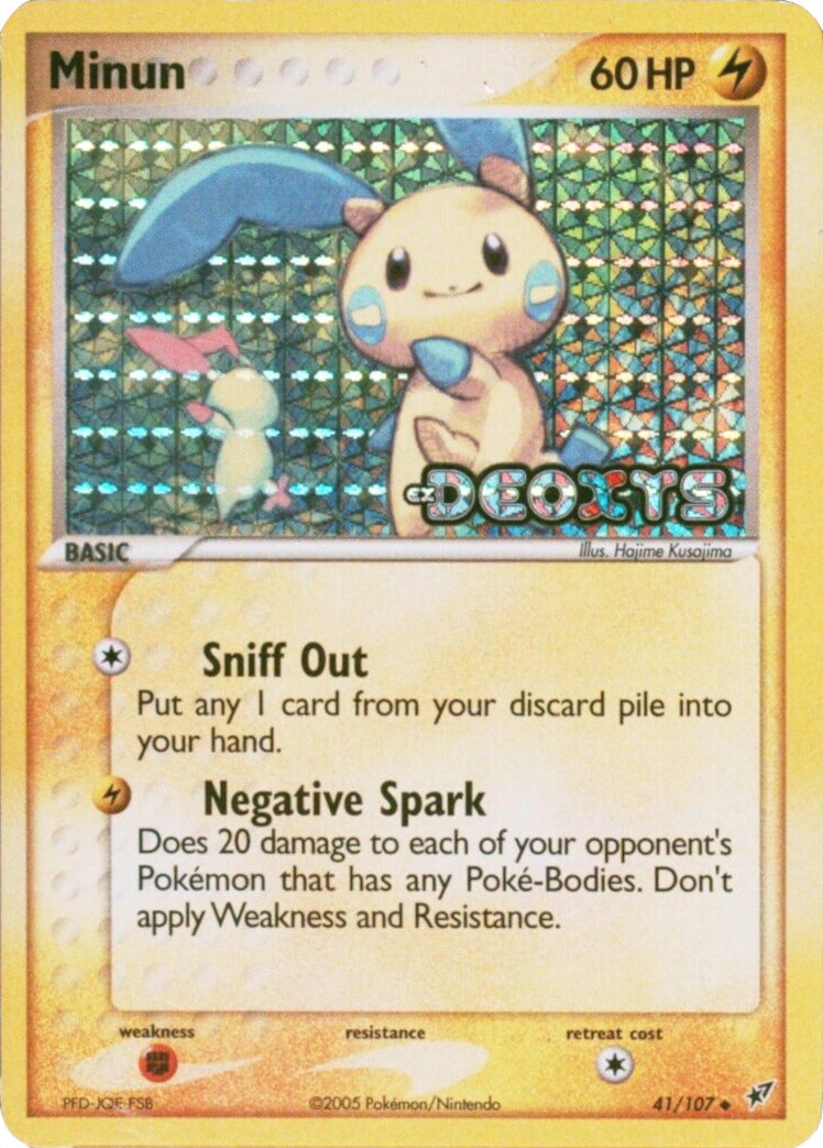 Minun (41/107) (Stamped) [EX: Deoxys] | Jomio and Rueliete's Cards and Comics