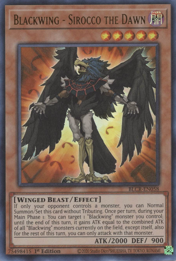 Blackwing - Sirocco the Dawn [BLCR-EN058] Ultra Rare | Jomio and Rueliete's Cards and Comics