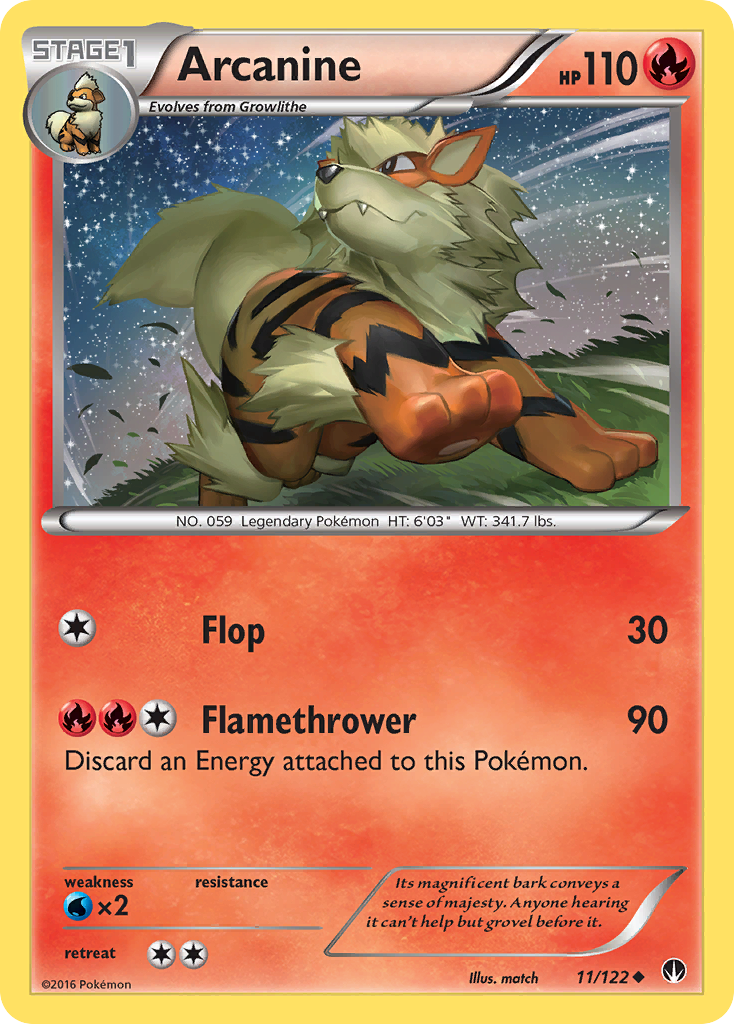 Arcanine (11/122) [XY: BREAKpoint] | Jomio and Rueliete's Cards and Comics