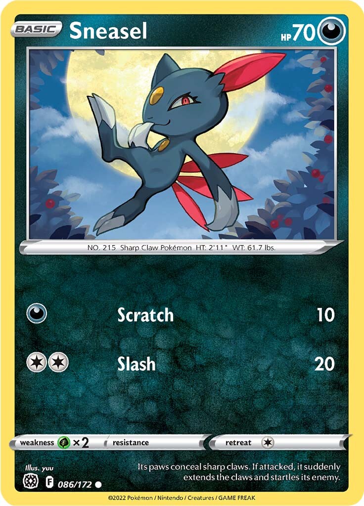 Sneasel (086/172) [Sword & Shield: Brilliant Stars] | Jomio and Rueliete's Cards and Comics