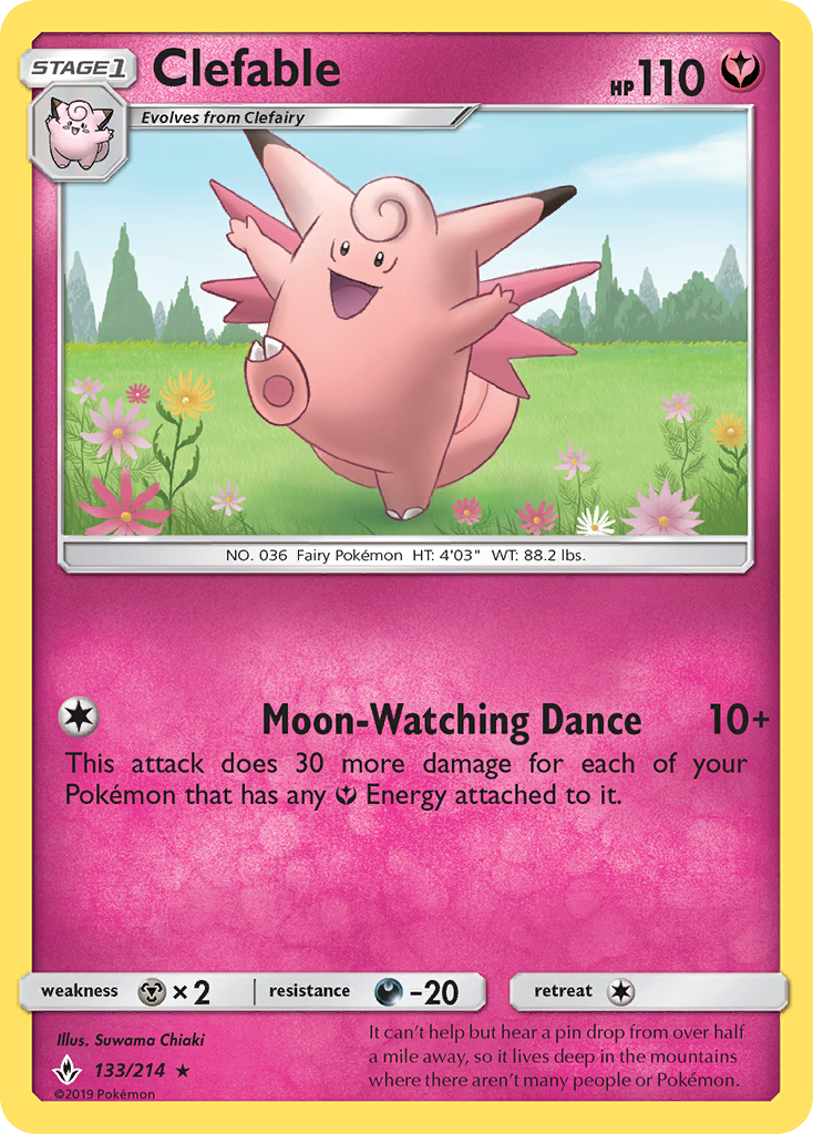 Clefable (133/214) [Sun & Moon: Unbroken Bonds] | Jomio and Rueliete's Cards and Comics