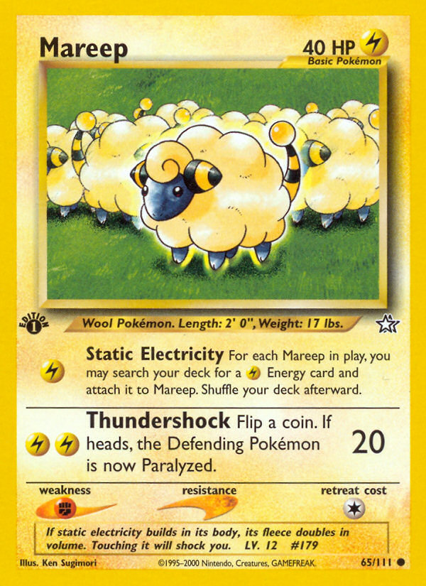 Mareep (65/111) [Neo Genesis 1st Edition] | Jomio and Rueliete's Cards and Comics
