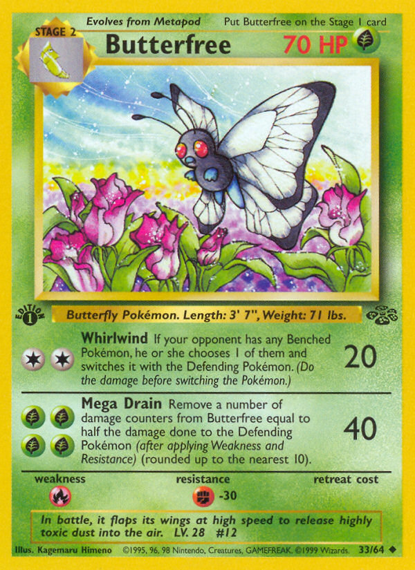 Butterfree (33/64) [Jungle 1st Edition] | Jomio and Rueliete's Cards and Comics