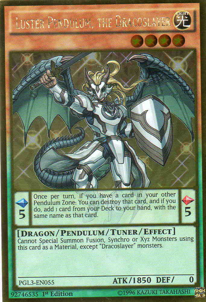 Luster Pendulum, the Dracoslayer [PGL3-EN055] Gold Rare | Jomio and Rueliete's Cards and Comics