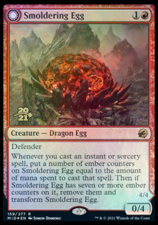 Smoldering Egg // Ashmouth Dragon [Innistrad: Midnight Hunt Prerelease Promos] | Jomio and Rueliete's Cards and Comics