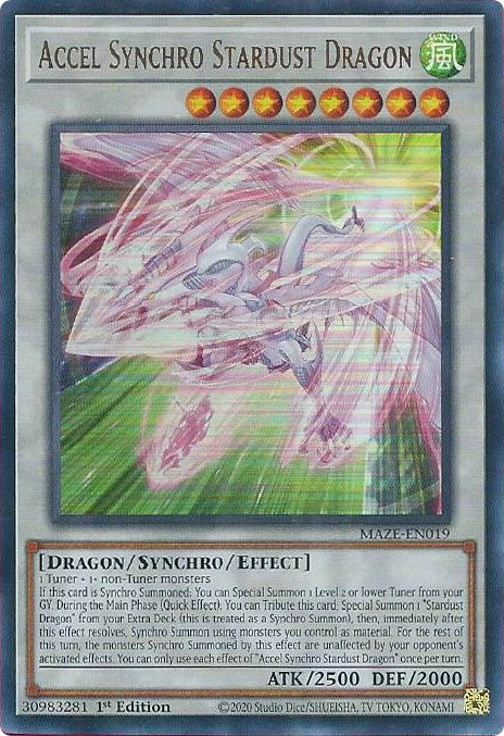 Accel Synchro Stardust Dragon [MAZE-EN019] Ultra Rare | Jomio and Rueliete's Cards and Comics