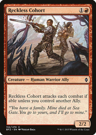 Reckless Cohort [Battle for Zendikar] | Jomio and Rueliete's Cards and Comics