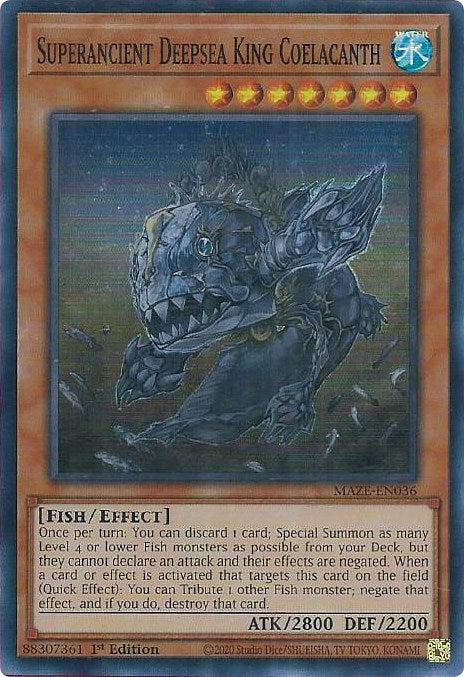 Superancient Deepsea King Coelacanth [MAZE-EN036] Super Rare | Jomio and Rueliete's Cards and Comics