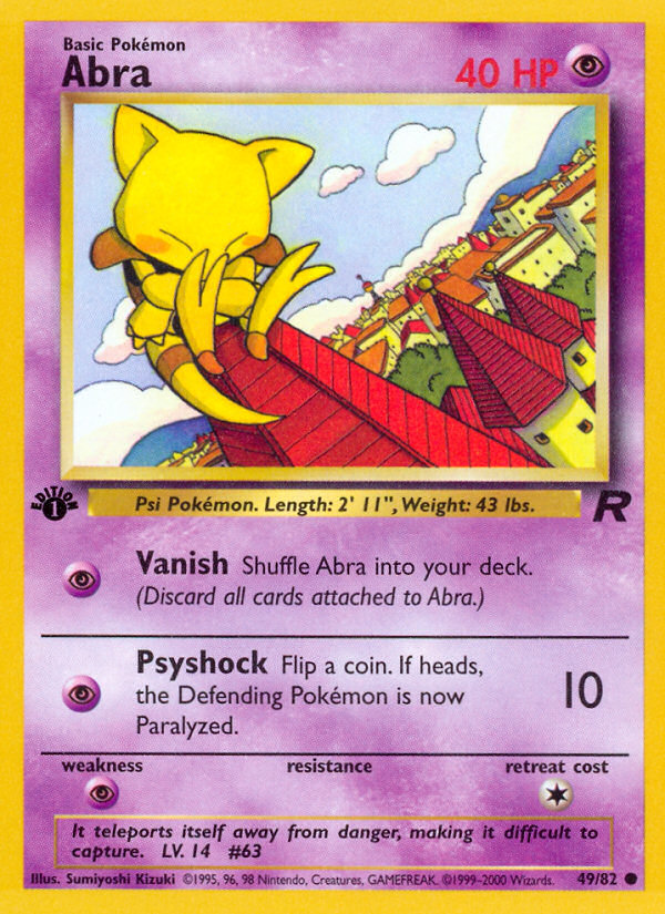 Abra (49/82) [Team Rocket 1st Edition] | Jomio and Rueliete's Cards and Comics