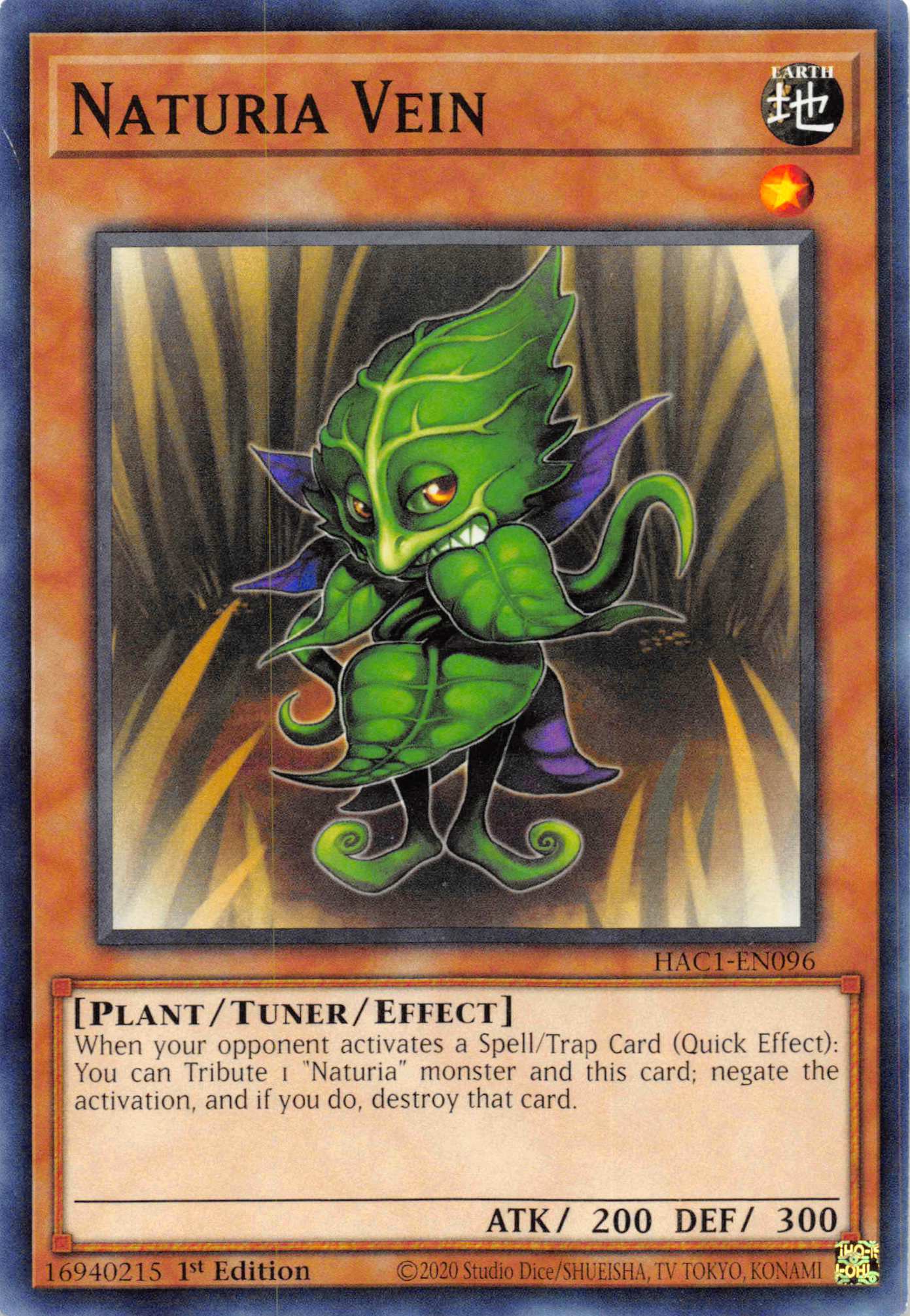 Naturia Vein [HAC1-EN096] Common | Jomio and Rueliete's Cards and Comics