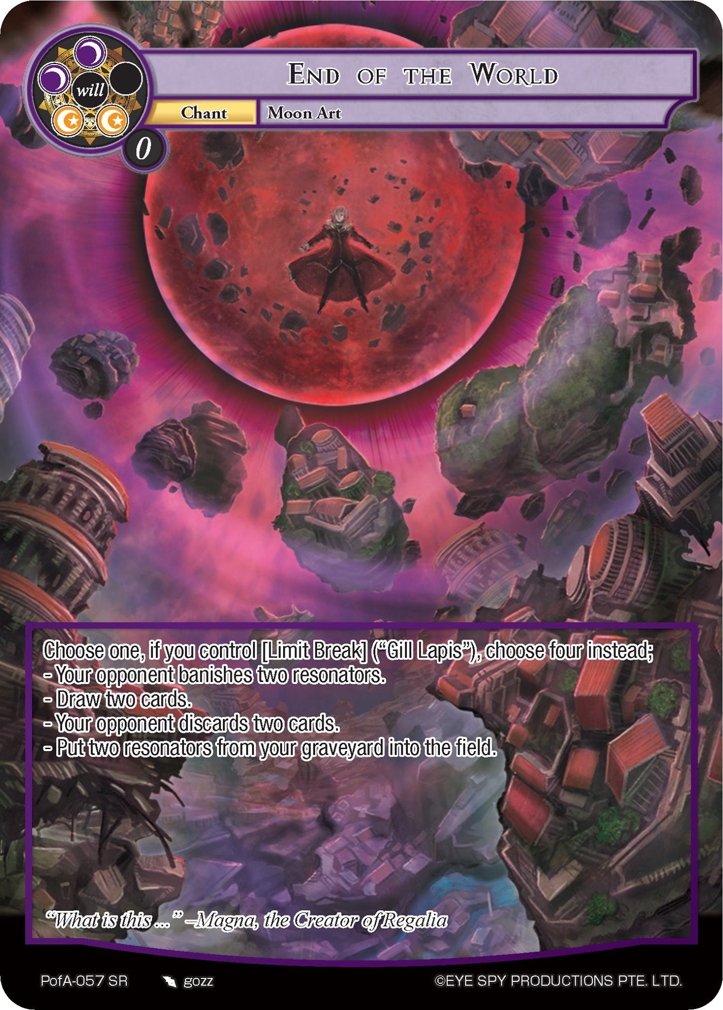 End of the World (Full Art) (PofA-057) [Alice Origin IV: Prologue of Attoractia] | Jomio and Rueliete's Cards and Comics
