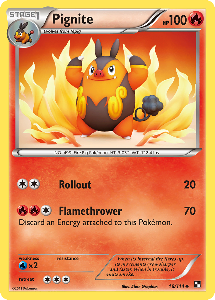 Pignite (18/114) [Black & White: Base Set] | Jomio and Rueliete's Cards and Comics