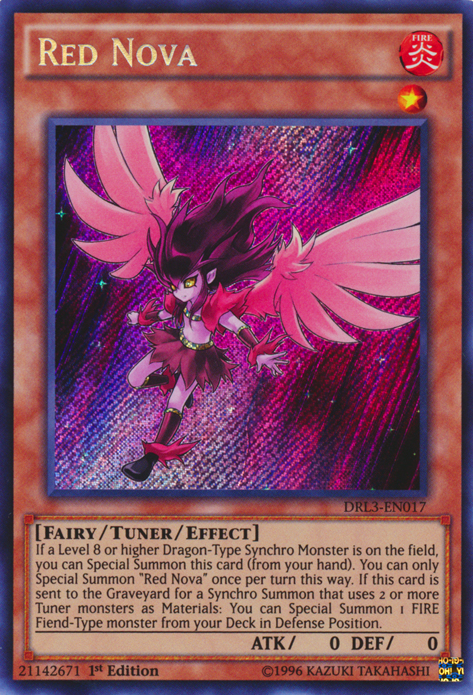 Red Nova [DRL3-EN017] Secret Rare | Jomio and Rueliete's Cards and Comics