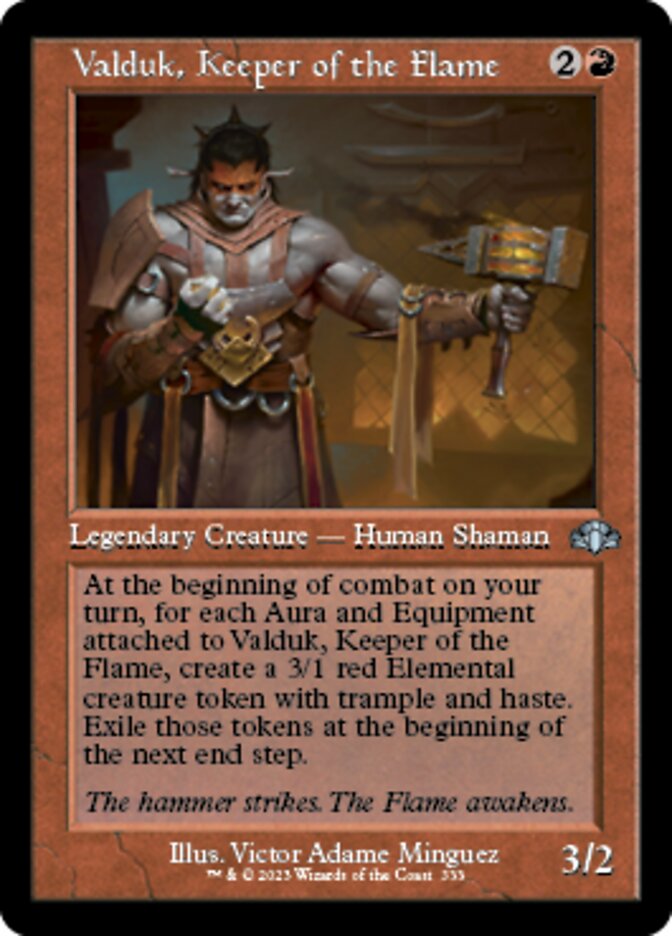 Valduk, Keeper of the Flame (Retro) [Dominaria Remastered] | Jomio and Rueliete's Cards and Comics