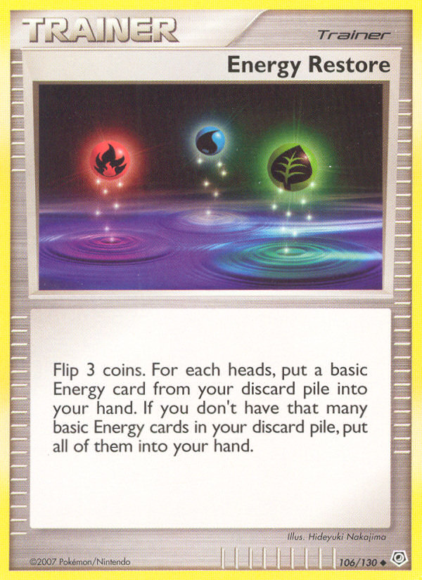 Energy Restore (106/130) [Diamond & Pearl: Base Set] | Jomio and Rueliete's Cards and Comics