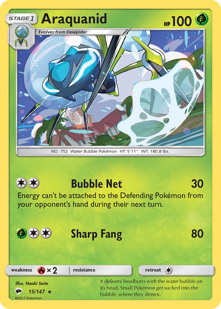 Araquanid (15/147) [Sun & Moon: Burning Shadows] | Jomio and Rueliete's Cards and Comics